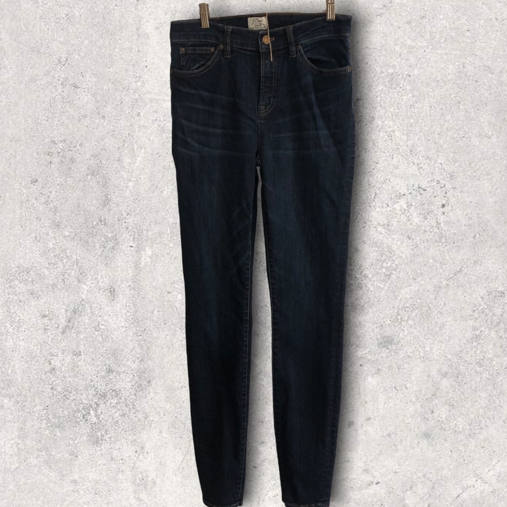 J.Crew Lookout High Rise Skinny Jeans Dark Blue Rinse Size 28T